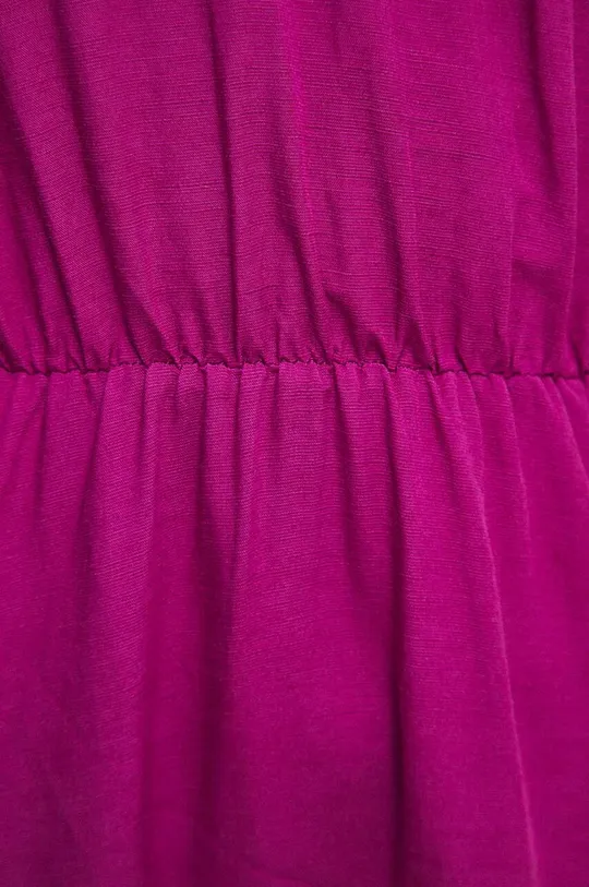 Sukienka z domieszką lnu damska gładka kolor różowy Damski