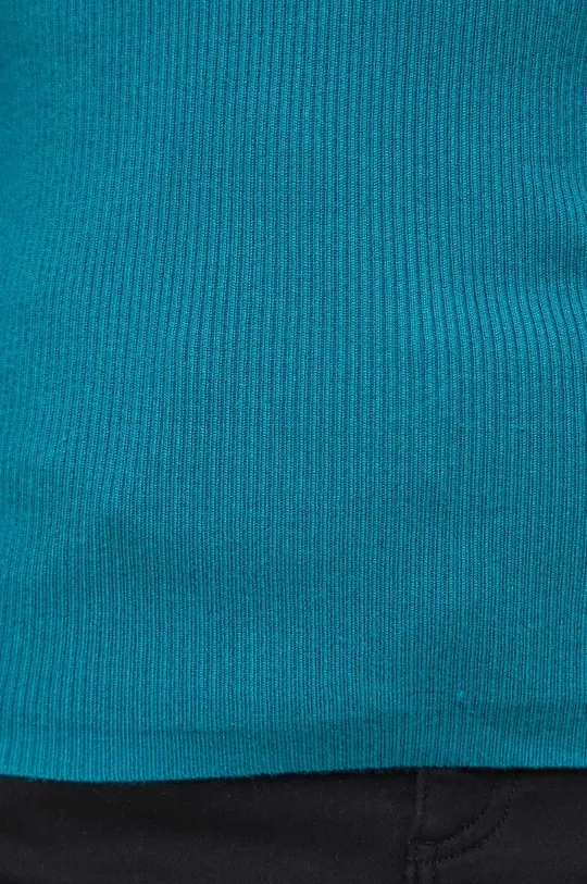 Sweter damski prążkowany kolor turkusowy Damski