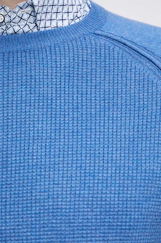 Sweter męski z fakturą kolor niebieski Męski