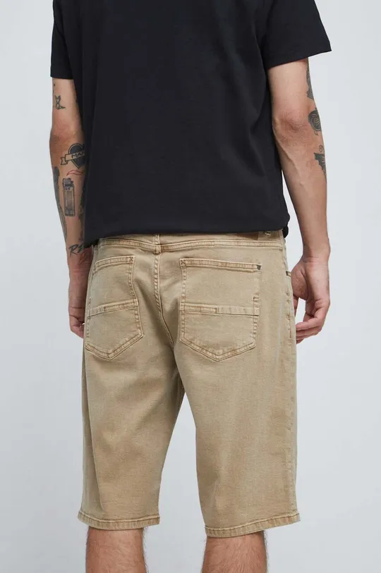 Szorty męskie jeansowe kolor beżowy Materiał zasadniczy: 98 % Bawełna, 2 % Elastan, Podszewka: 100 % Bawełna