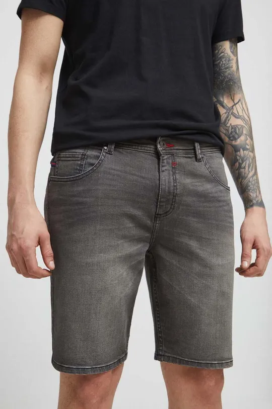 Szorty męskie jeansowe kolor czarny Materiał zasadniczy: 99 % Bawełna, 1 % Elastan, Podszewka: 60 % Bawełna, 40 % Poliester