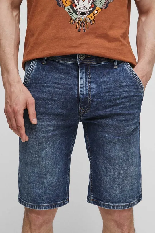 granatowy Szorty męskie jeansowe kolor granatowy Męski