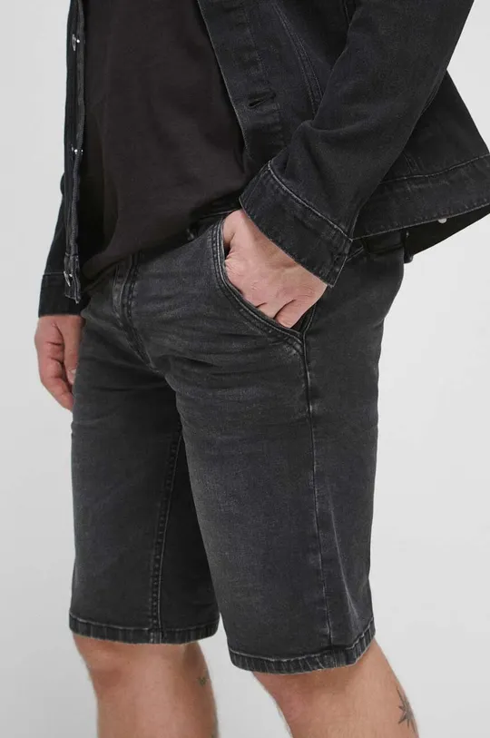 szary Szorty męskie jeansowe kolor szary Męski