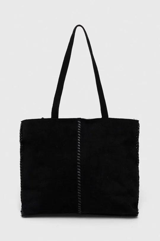 čierna Semišová kabelka dámska čierna farba Dámsky