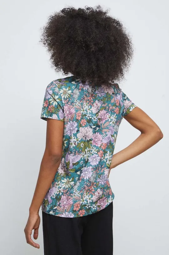 T-shirt bawełniany damski z nadrukiem kolor multicolor 100 % Bawełna