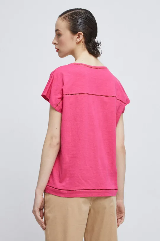 Bavlnené tričko dámsky ružová farba  100 % Bavlna