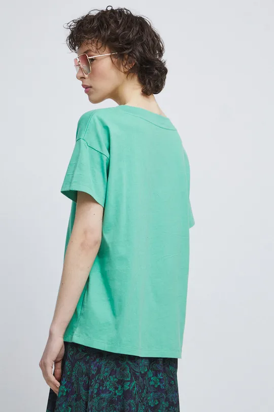 Bavlnené tričko dámsky zelená farba  100 % Bavlna