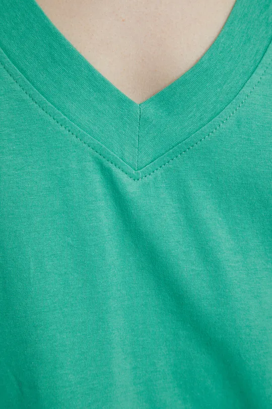 Bavlněné tričko zelená barva Dámský