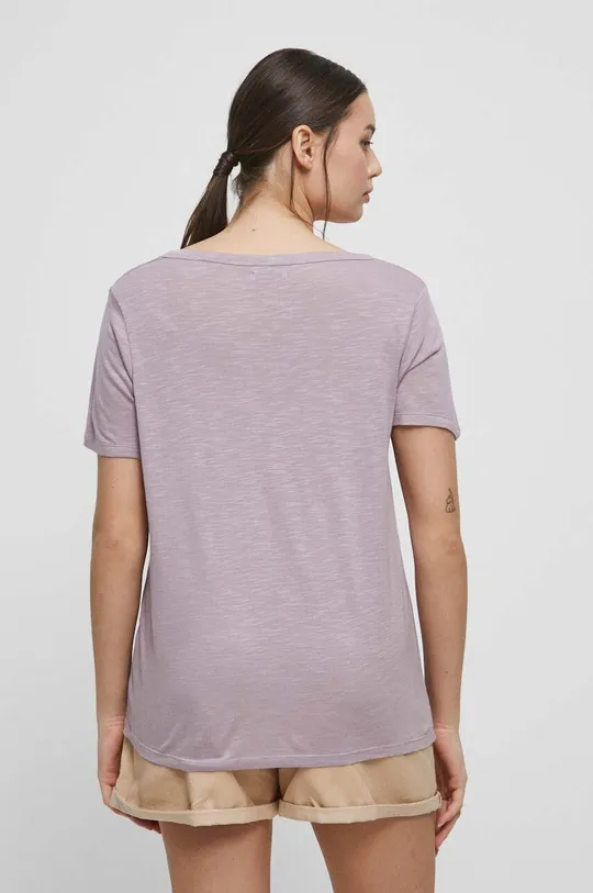 T-shirt damski gładki kolor różowy 100 % Wiskoza
