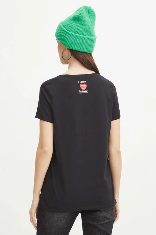 T-shirt damski z kolekcji WOŚP x Medicine kolor czarny 96 % Bawełna, 4 % Elastan