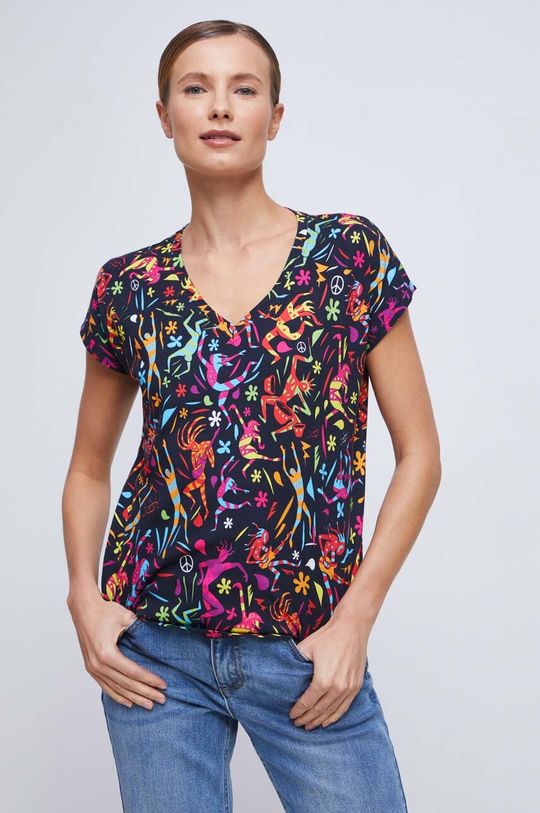 T-shirt bawełniany damski z kolekcji WOŚP x Medicine kolor multicolor multicolor