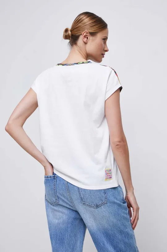 T-shirt bawełniany damski z kolekcji WOŚP x Medicine kolor biały 100 % Bawełna