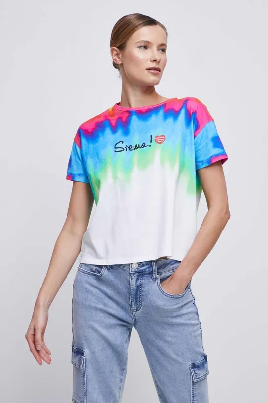 multicolor T-shirt bawełniany damski z kolekcji WOŚP x Medicine kolor multicolor