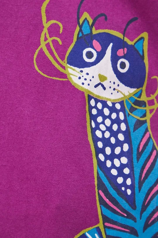 T-shirt bawełniany z kolekcji Koty kolor różowy Damski