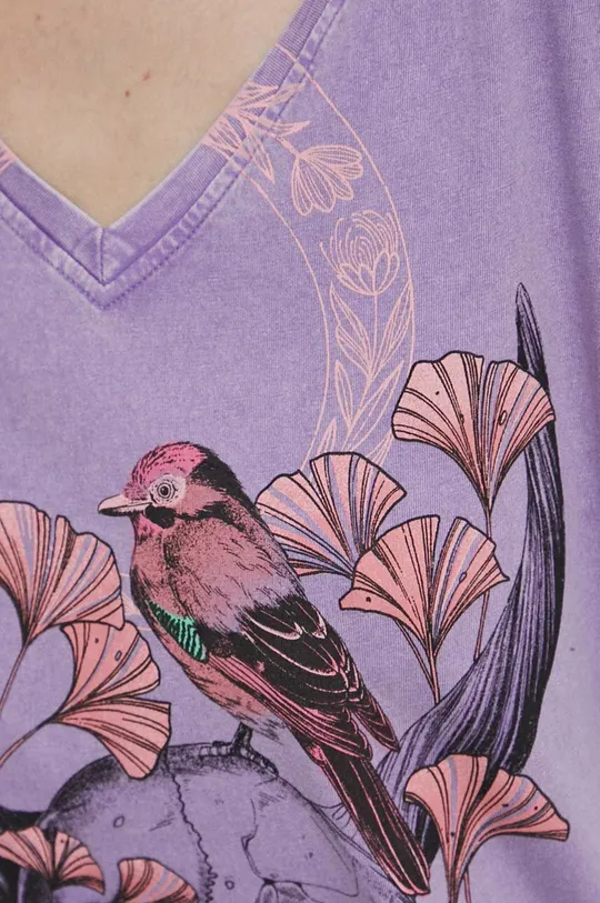 Bavlnené tričko dámske Medicine Artists fialová farba Dámsky