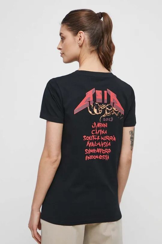 T-shirt bawełniany damski Metallica kolor czarny 100 % Bawełna