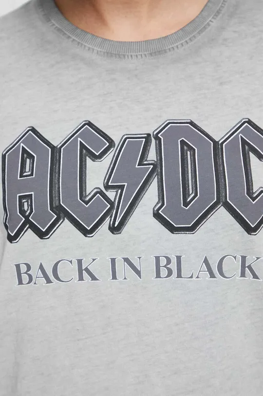 T-shirt bawełniany damski AC/DC kolor szary