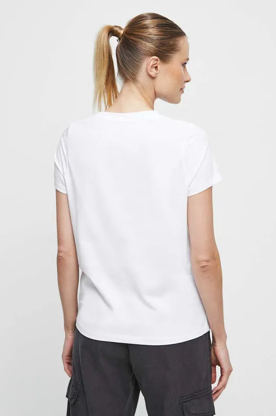 Bavlnené tričko dámsky biela farba  95 % Bavlna, 5 % Elastan