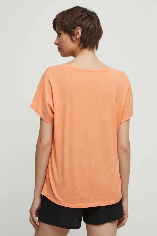T-shirt bawełniany damski z nadrukiem kolor pomarańczowy 100 % Bawełna