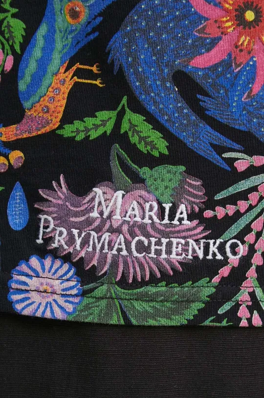 T-shirt bawełniany damski Maria Prymachenko x Medicine kolor czarny