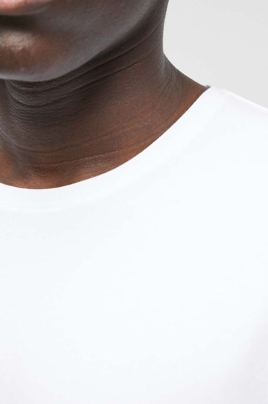 T-shirt męski gładki kolor biały Męski