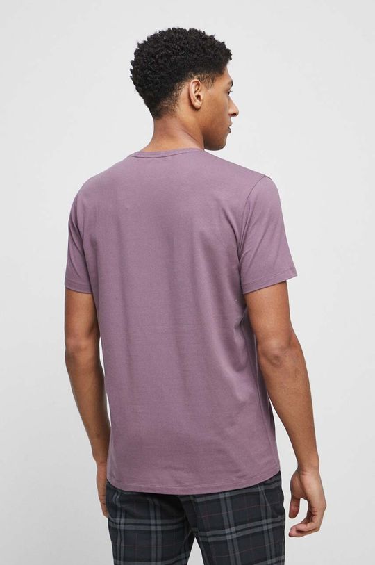 T-shirt męski gładki kolor fioletowy 95 % Bawełna, 5 % Elastan
