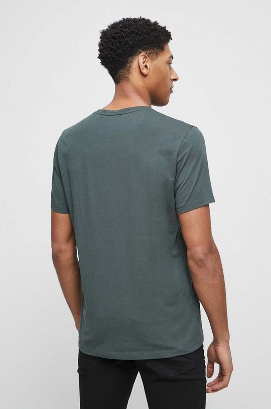 T-shirt męski gładki kolor zielony 95 % Bawełna, 5 % Elastan