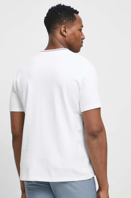 Bavlnené tričko pánske biela farba  100 % Bavlna