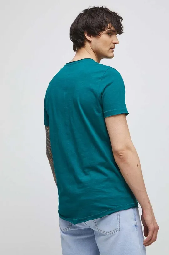 T-shirt bawełniany męski gładki kolor zielony 100 % Bawełna