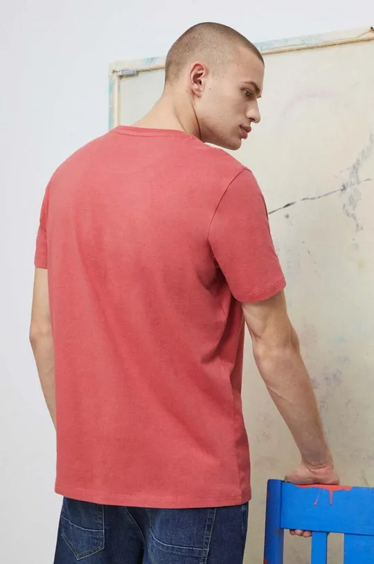 T-shirt bawełniany męski Eviva L'arte kolor różowy 100 % Bawełna