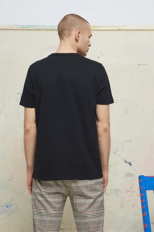 Bavlnené tričko pánske Eviva L'arte čierna farba <p> 100 % Bavlna</p>