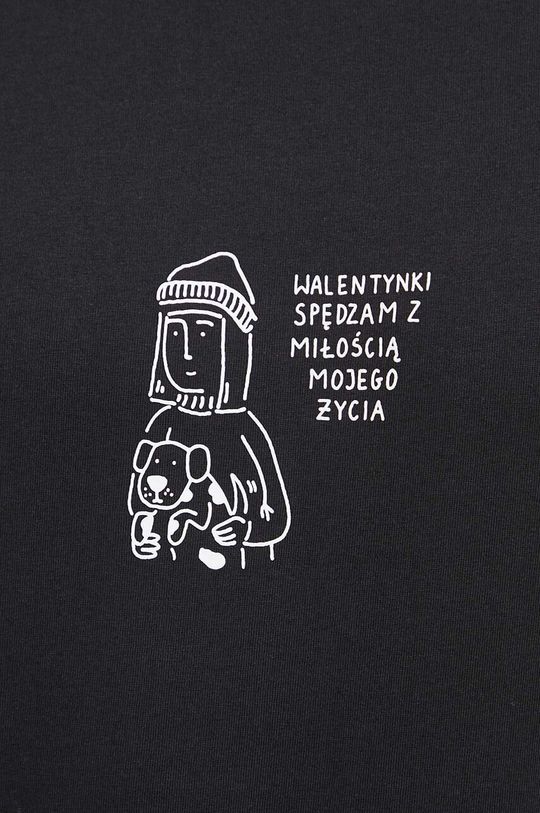 T-shirt bawełniany męski by Michalina Tańska kolor czarny Męski