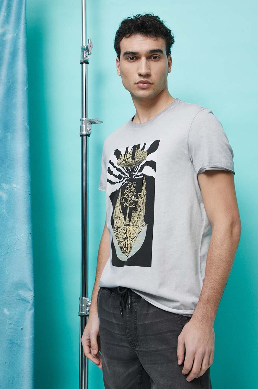 jasny szary T-shirt bawełniany męski Medicine Artists kolor szary Męski