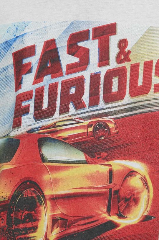 T-shirt bawełniany męski The Fast and the Furious kolor szary