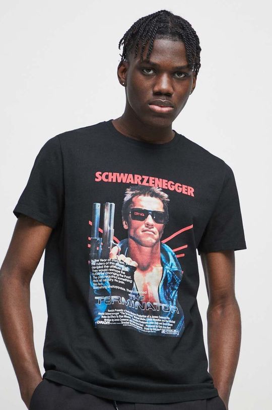 T-shirt bawełniany męski The Terminator kolor czarny Męski