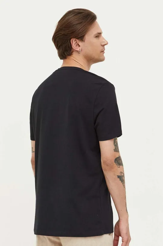 Bavlnené tričko pánske s potlačou čierna farba  95 % Bavlna, 5 % Elastan