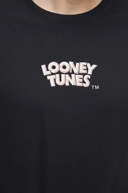 T-shirt bawełniany męski Looney Tunes kolor czarny Męski