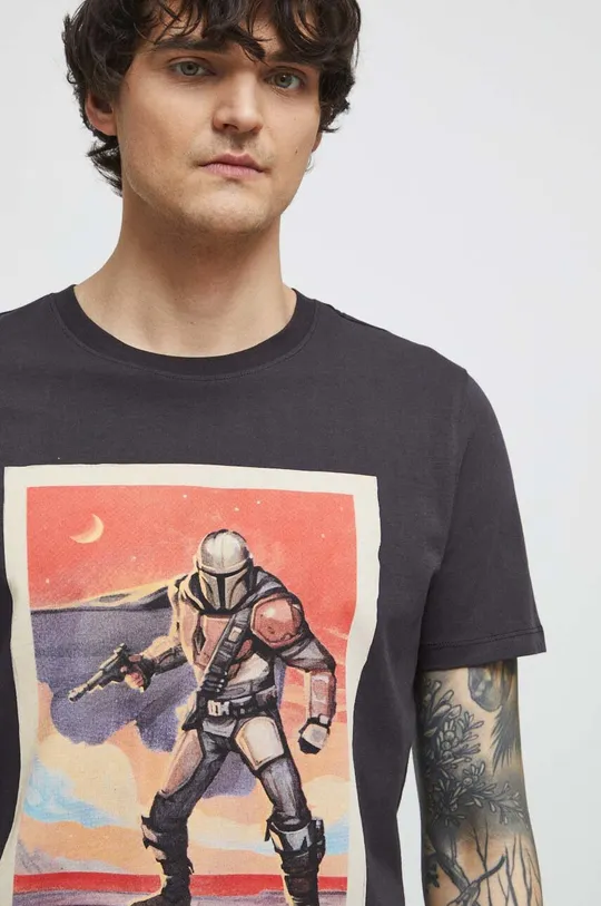T-shirt bawełniany męski Star Wars kolor czarny Męski