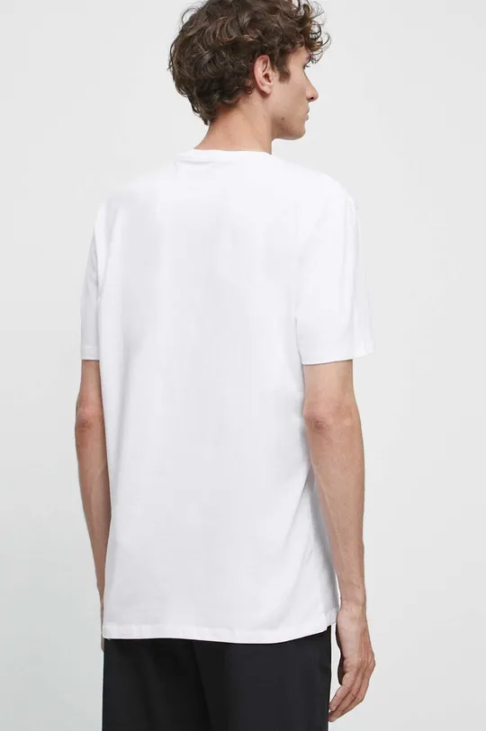 Bavlnené tričko pánsky biela farba  95 % Bavlna, 5 % Elastan