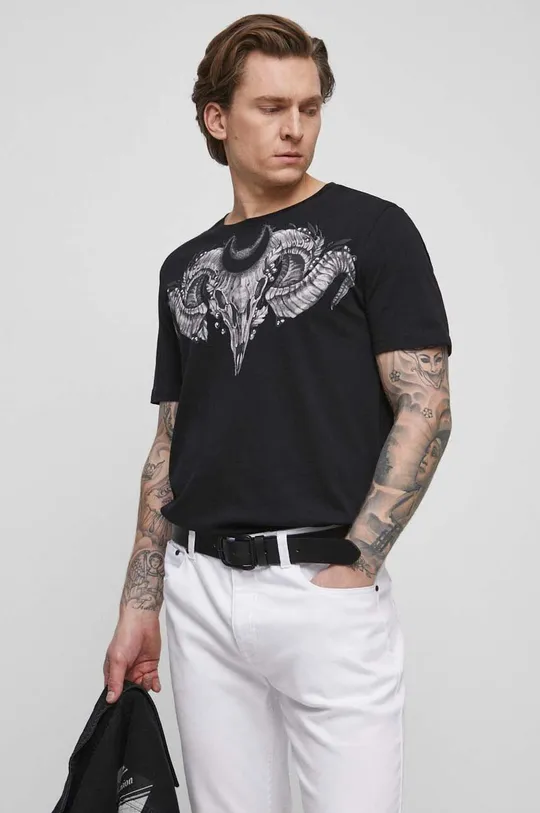 T-shirt bawełniany męski Tattoo Art by Natalia Osipa - Czornaja Ink, kolor czarny czarny