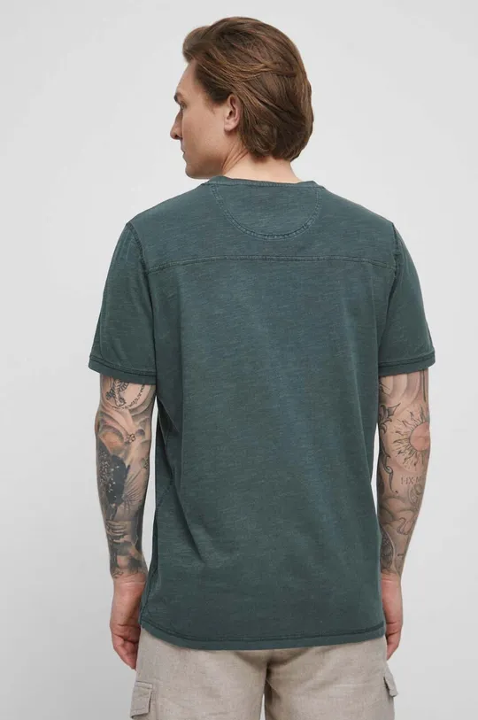 T-shirt bawełniany gładki kolor zielony 100 % Bawełna