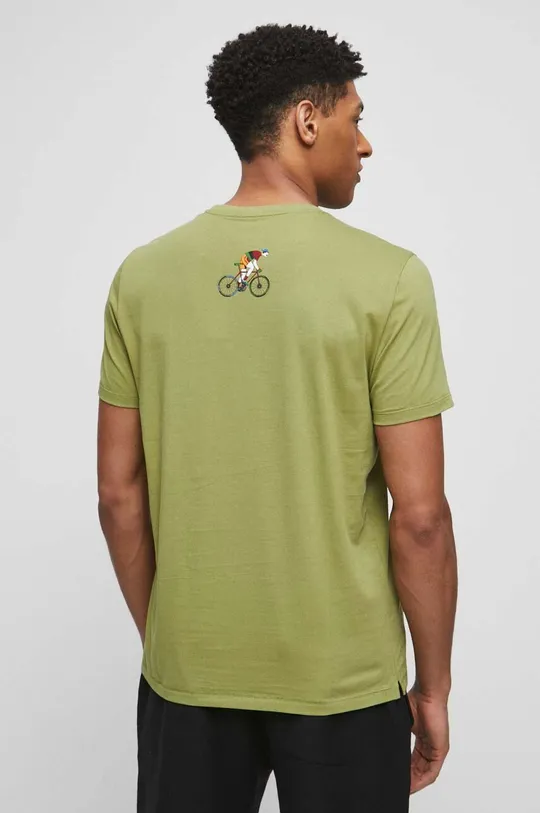 Bavlnené tričko pánske s potlačou zelená farba  100 % Bavlna