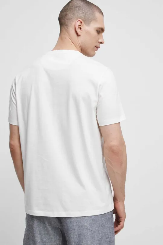 T-shirt bawełniany męskie gładki kolor beżowy 100 % Bawełna