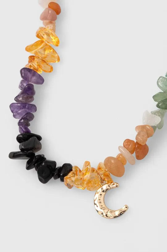Naszyjnik damski z kamieniami naturalnymi i zawieszką kolor multicolor multicolor