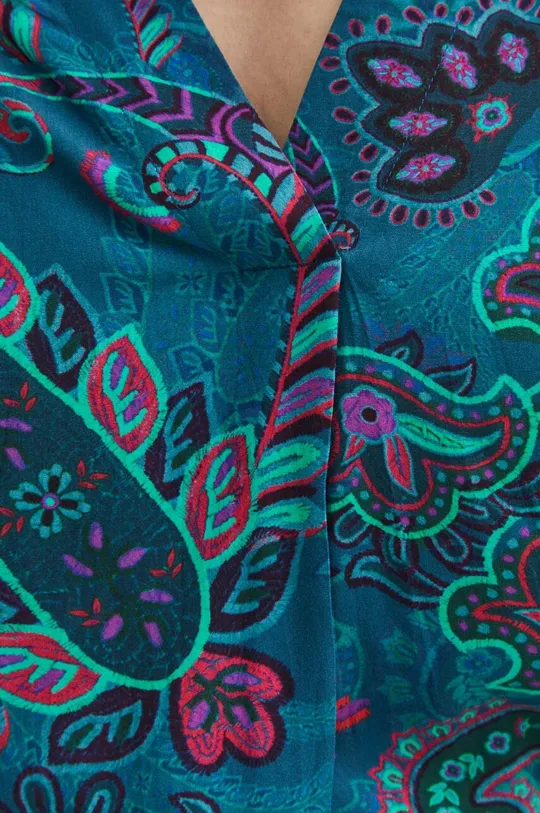 Bluzka damska oversize wzorzysta kolor turkusowy Damski