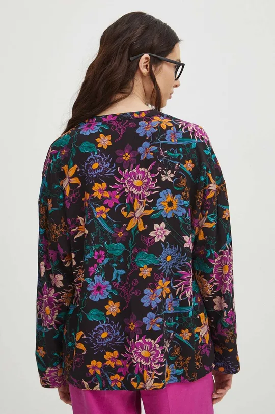 Bluzka damska oversize wzorzysta kolor multicolor 100 % Wiskoza