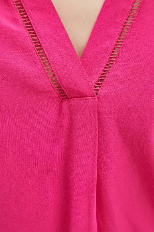 Bluzka damska regular z wiskozy kolor różowy Damski