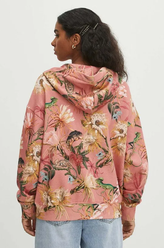 Bluza damska z kapturem wzorzysta kolor różowy Materiał główny: 100 % Bawełna, Materiał dodatkowy: 95 % Bawełna, 5 % Elastan