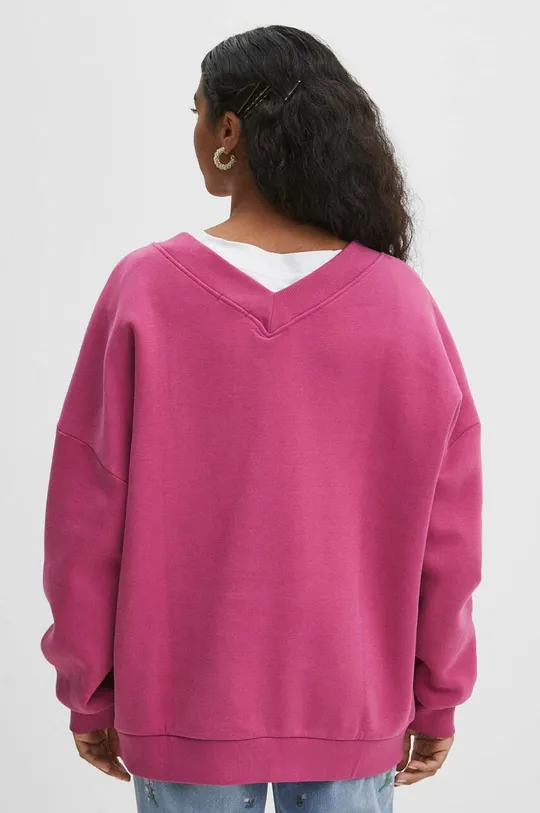 Bluza damska gładka kolor różowy Materiał główny: 70 % Bawełna, 30 % Poliester, Materiał dodatkowy: 95 % Bawełna, 5 % Elastan