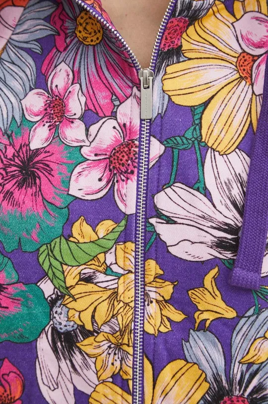 Bluza bawełniana damska wzorzysta kolor fioletowy Damski